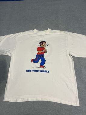 Vintage 90s Use Time Wisely Stop Smoking Single Stitch Graphic T Shirt XL White